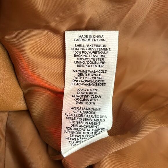 Avec Les Filles Faux Leather Single-Breasted Two-Button Oversized Jacket size S - Picture 9 of 9